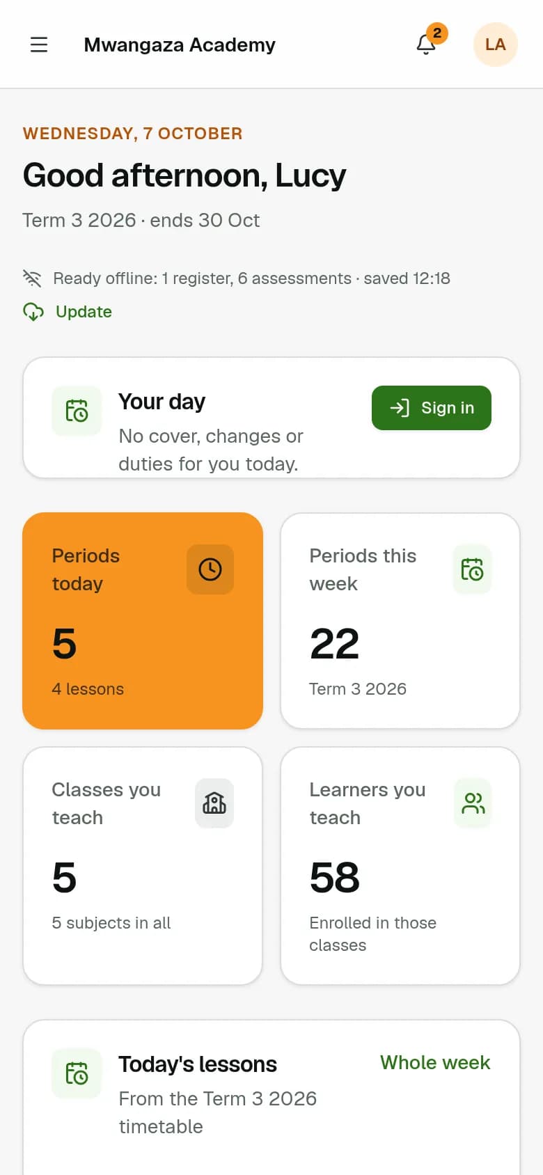 The LastWaveEdu Portal on a phone